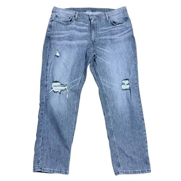 Levis 531 Mens Grey Athletic Slim Distressed Denim Jeans 40x30 S51077 NXBD - Picture 2 of 9